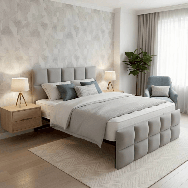 ฐานรองหัวเตียง 5 ฟุต WISDOM DESIGN FURNITURE รุ่น NUVEN สีเทา